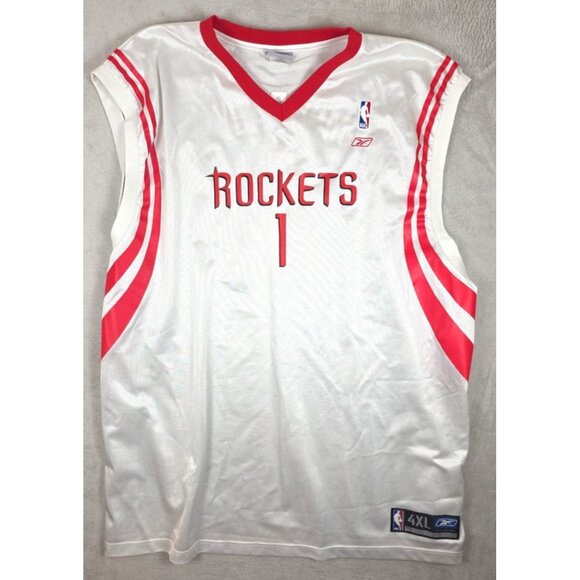 Houston Rockets Jersey Mens 4XL White Red NBA Basketball Reebok Tracy McGrady #1 - Picture 1 of 10